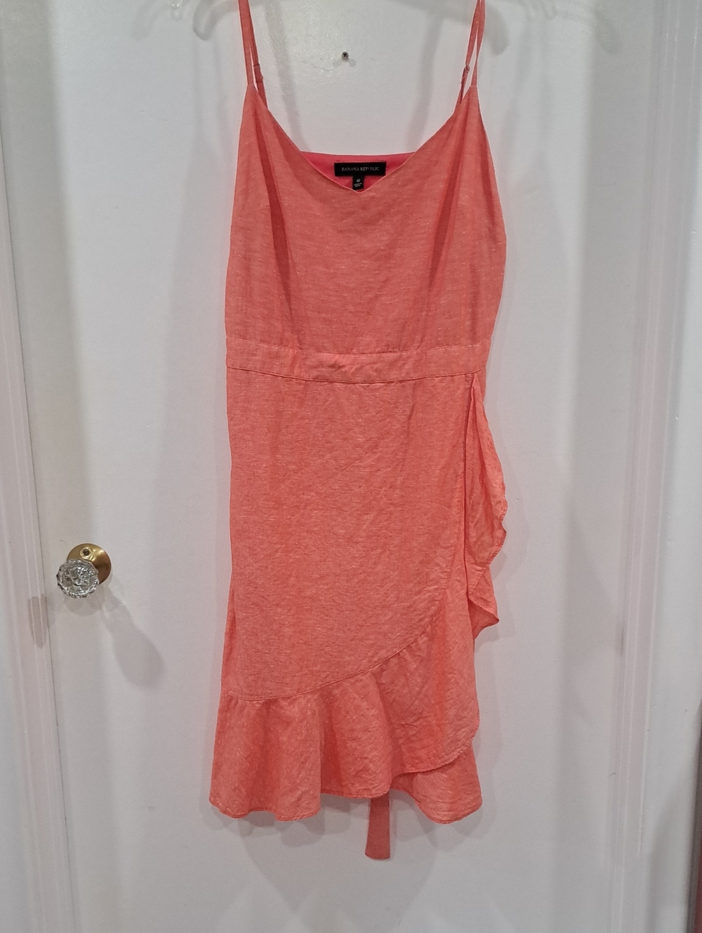 Banana Republic Coral Spaghetti-Strap Ruffle Dress